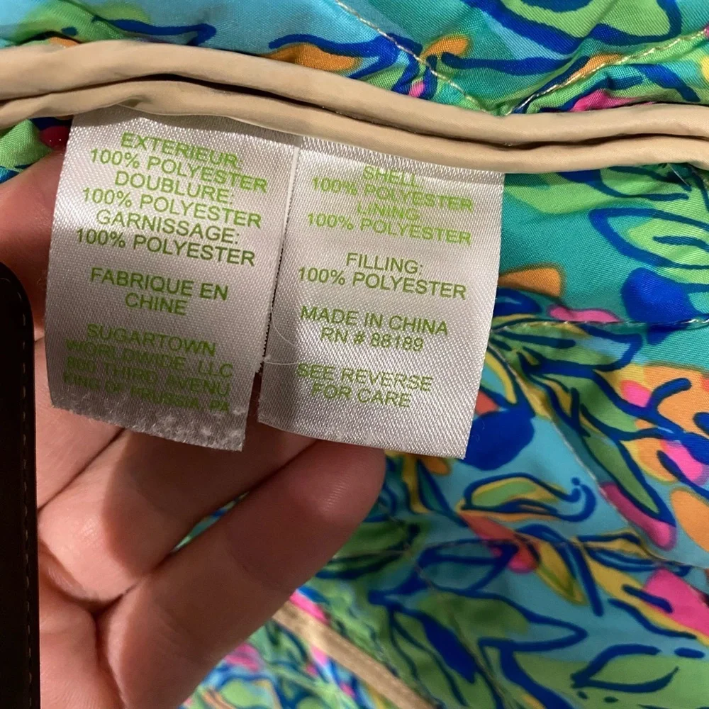 Lilly Pulitzer vest beige quilted floral lined - Picture 6 of 7